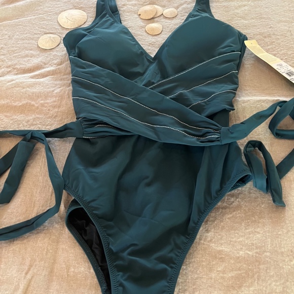 Profile by gottex NWT one piece swimsuit size 8 color teal - Picture 6 of 12
